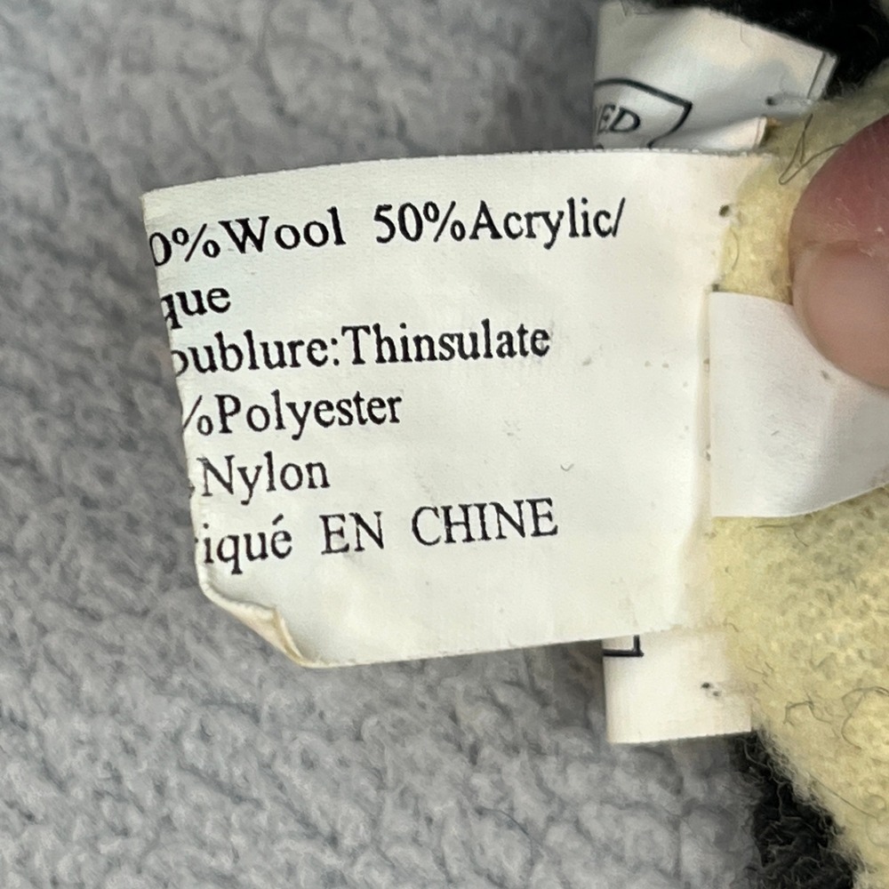 Thinsulate Nordic Knit Mittens Womens Gray White Fair Isle Wool Blend 40g Lined - Picture 7 of 12